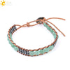 Women's Multi Layer Genuine Leather Bracelet With Natural Stone Beaded Woven Design And Electroplated Copper Alloy Accessories