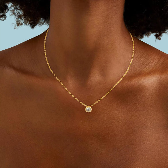 Women's Multi Layer Geometric Zircon Necklace Copper Clavicle Chain With Electroplated Simple Light Luxury Jewelry