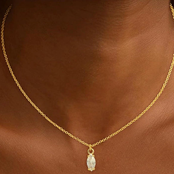 Women's Multi Layer Geometric Zircon Necklace Copper Clavicle Chain With Electroplated Simple Light Luxury Jewelry