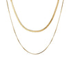 Women's Multi Layer Gold Tone Alloy Snake Bone Chain Necklace Retro Geometric Clavicle Necklace With Electroplated Letter Text Style