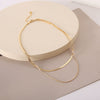 Women's Multi Layer Gold Tone Alloy Snake Bone Chain Necklace Retro Geometric Clavicle Necklace With Electroplated Letter Text Style