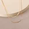 Women's Multi Layer Gold Tone Alloy Snake Bone Chain Necklace Retro Geometric Clavicle Necklace With Electroplated Letter Text Style