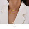 Women's Multi Layer Gold Tone Alloy Snake Bone Chain Necklace Retro Geometric Clavicle Necklace With Electroplated Letter Text Style