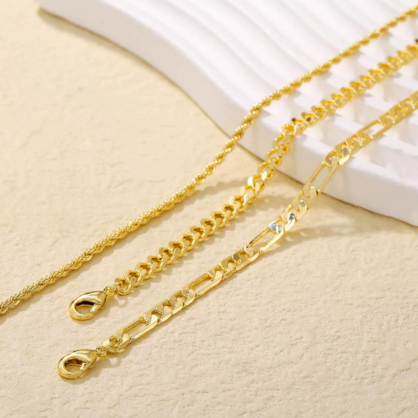 Women's Multi Layered Cuban Anklet Set Simple Fashion Stainless Steel Geometric Chain Anklet Jewelry