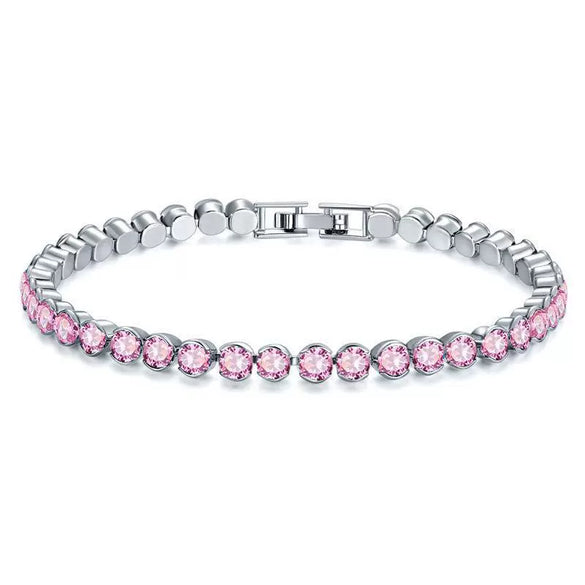 Women's Multicolor Round Diamond Zircon Bracelet Geometric Simple Style Electroplating Jewelry