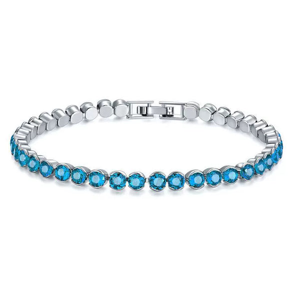 Women's Multicolor Round Diamond Zircon Bracelet Geometric Simple Style Electroplating Jewelry