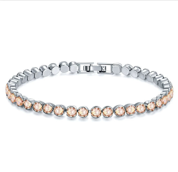 Women's Multicolor Round Diamond Zircon Bracelet Geometric Simple Style Electroplating Jewelry