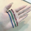Women's Multicolor Round Diamond Zircon Bracelet Geometric Simple Style Electroplating Jewelry