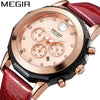 Women's Multifunctional Waterproof Leisure Alloy Leather Watch With Round Dial