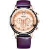 Women's Multifunctional Waterproof Leisure Alloy Leather Watch With Round Dial