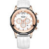 Women's Multifunctional Waterproof Leisure Alloy Leather Watch With Round Dial