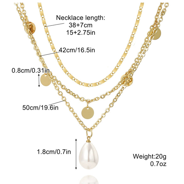 Women's Multilayer Alloy Necklace With Cross Chain Ushape Drop Shape Star Geometric Pattern Electroplated