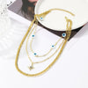 Women's Multilayer Alloy Necklace With Cross Chain Ushape Drop Shape Star Geometric Pattern Electroplated