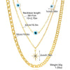 Women's Multilayer Alloy Necklace With Cross Chain Ushape Drop Shape Star Geometric Pattern Electroplated