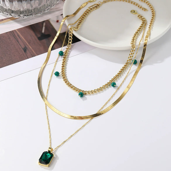 Women's Multilayer Alloy Necklace With Cross Chain Ushape Drop Shape Star Geometric Pattern Electroplated