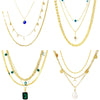 Women's Multilayer Alloy Necklace With Cross Chain Ushape Drop Shape Star Geometric Pattern Electroplated