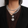 Women's Multilayer Hip Hop Pendant Necklace Punk Geometric Alloy Metal Electroplated