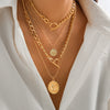 Women's Multilayer Hip Hop Pendant Necklace Punk Geometric Alloy Metal Electroplated