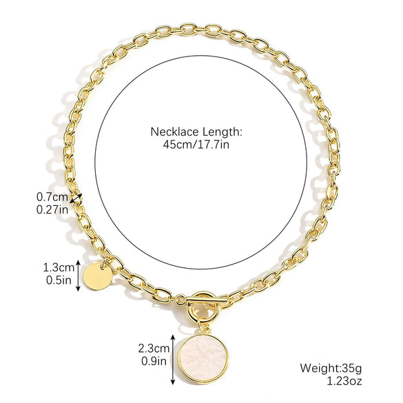 Women's Multilayer Ochain Golden Zinc Alloy Necklace With Geometric Design And Electroplating Treatment