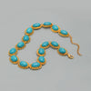 Women's Multilayer Oval Resin Turquoise Necklace With Geometric Pattern And Snake Bone Chain Hiphop Accessories