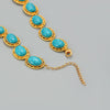 Women's Multilayer Oval Resin Turquoise Necklace With Geometric Pattern And Snake Bone Chain Hiphop Accessories
