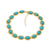 Women's Multilayer Oval Resin Turquoise Necklace With Geometric Pattern And Snake Bone Chain Hiphop Accessories