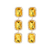Women's Multilayer Square Alloy Glass Diamond Exaggerated Geometric Earrings