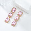 Women's Multilayer Square Alloy Glass Diamond Exaggerated Geometric Earrings