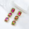 Women's Multilayer Square Alloy Glass Diamond Exaggerated Geometric Earrings