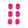 Women's Multilayer Square Alloy Glass Diamond Exaggerated Geometric Earrings
