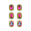 Women's Multilayer Square Alloy Glass Diamond Exaggerated Geometric Earrings