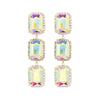 Women's Multilayer Square Alloy Glass Diamond Exaggerated Geometric Earrings
