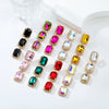 Women's Multilayer Square Alloy Glass Diamond Exaggerated Geometric Earrings