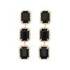 Women's Multilayer Square Alloy Glass Diamond Exaggerated Geometric Earrings