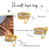 Women's Multilayer Stainless Steel Geometric Ring Electroplated With Zircon Highend Jewelry