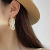 Women's Multilayer Tassel Earrings Freshwater Pearl 925 Silver Needle Copper Inlay Baroque Round Oblate Style