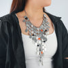 Women's Multilayered Braided Long Casual Clavicle Necklace Zinc Alloy Geometric Electroplating