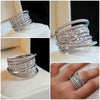 Women's Multilayered Design Ring Jewelry Copper Zirconia Geometric Style