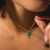 Women's Mushroom Pendant Necklace Geometric Style Copper Mixed Gemstone Inlay 18K Gold Plated