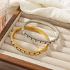 Women's Narrow Version Stainless Steel 18K Gold Plated Bracelet With Diamond Buckle And Electroplating Treatment