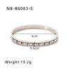 Women's Narrow Version Stainless Steel 18K Gold Plated Bracelet With Diamond Buckle And Electroplating Treatment