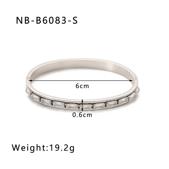 Women's Narrow Version Stainless Steel 18K Gold Plated Bracelet With Diamond Buckle And Electroplating Treatment
