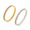 Women's Narrow Version Stainless Steel 18K Gold Plated Bracelet With Diamond Buckle And Electroplating Treatment