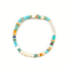 Women's Natural Blue Turquoise Beaded Necklace Handmade Geometric Style