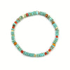 Women's Natural Blue Turquoise Beaded Necklace Handmade Geometric Style