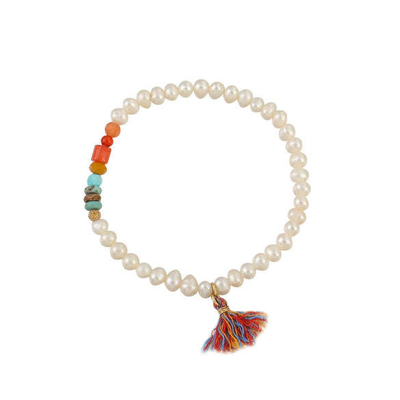 Women's Natural Blue Turquoise Beaded Necklace Handmade Geometric Style