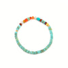 Women's Natural Blue Turquoise Beaded Necklace Handmade Geometric Style
