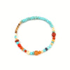 Women's Natural Blue Turquoise Beaded Necklace Handmade Geometric Style