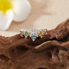 Women's Natural Colored Tourmaline Ring S925 Sterling Silver Crown Style Set With Gems