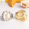Women's Natural Conch Shell Open Ring With Gold Or Silver Electroplated Finish Simple Creative Adjustable Ring